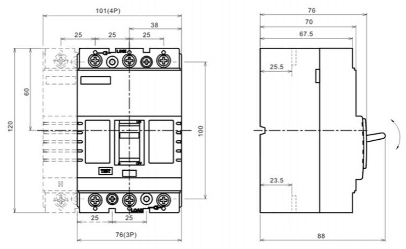 DAM1-125 MCCB Molded Case Circuit Breaker